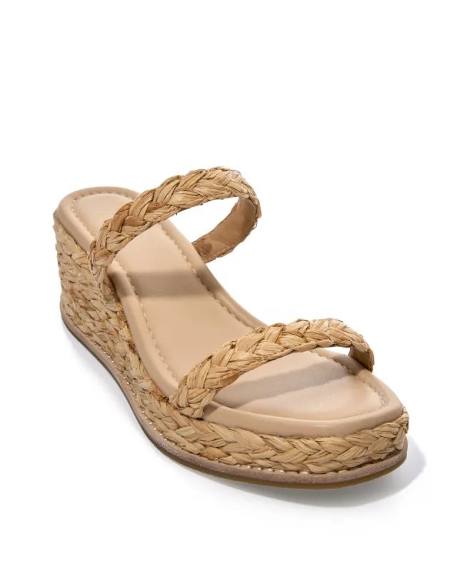 Raffia Wedge Sandal Natural sold by Boston Proper