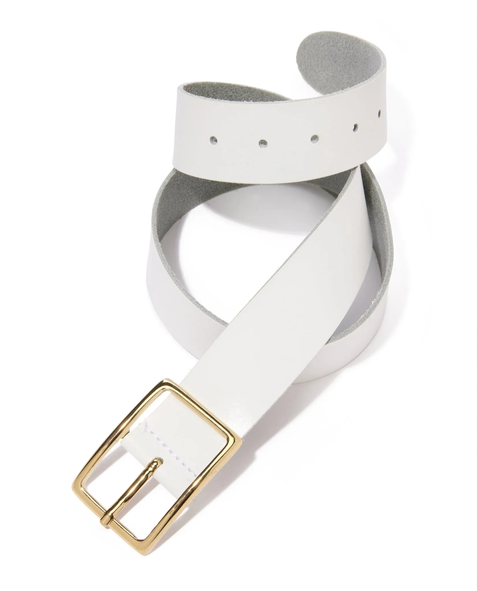 Modern Classic Leather Belt White sold by Boston Proper