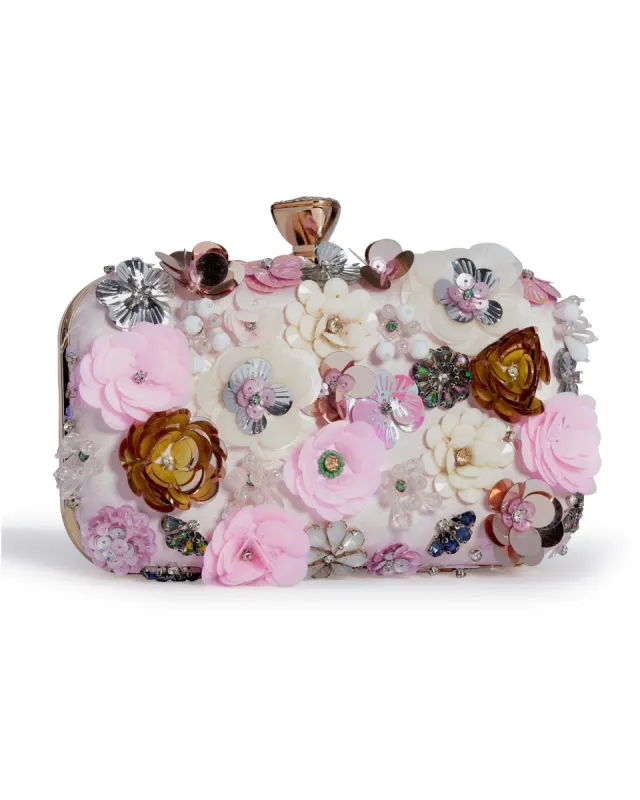 Floral Embellished Clutch Pink sold by Boston Proper
