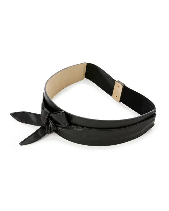 Faux Wrap Elastic Waist Belt Black sold by Boston Proper