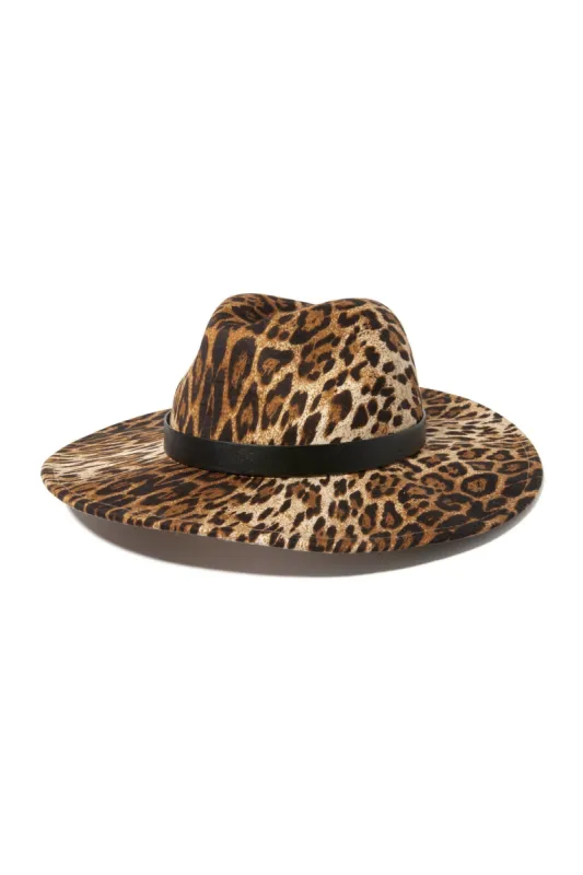 Leopard Fedora Hat Multi sold by Boston Proper