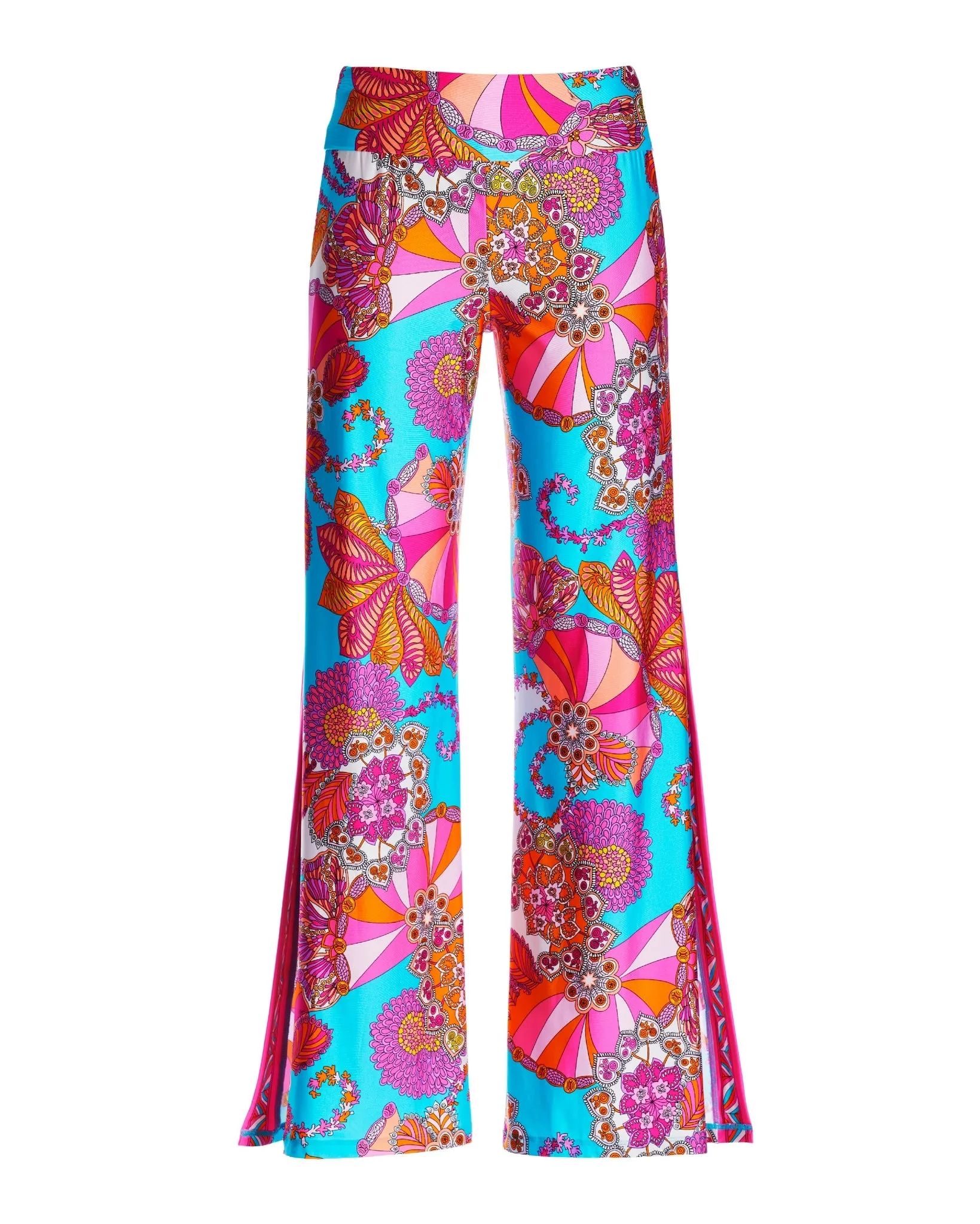 Border Printed Side Slit Pant Multi sold by Boston Proper product image thumbnail 2