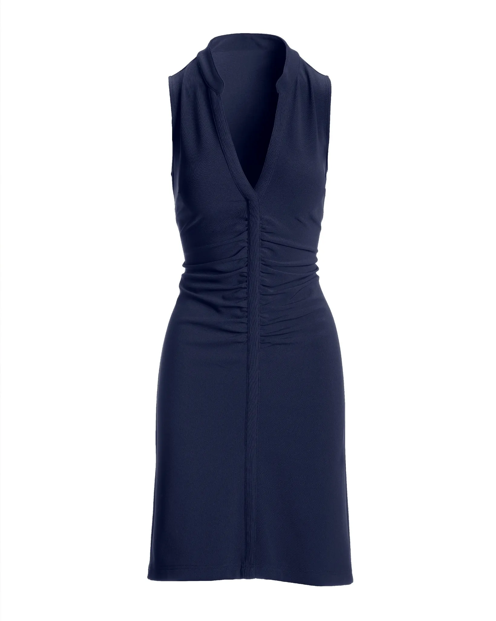 Beyond Travel Sleeveless Ruched Short Dress Maritime Navy sold by Boston Proper product image thumbnail 2