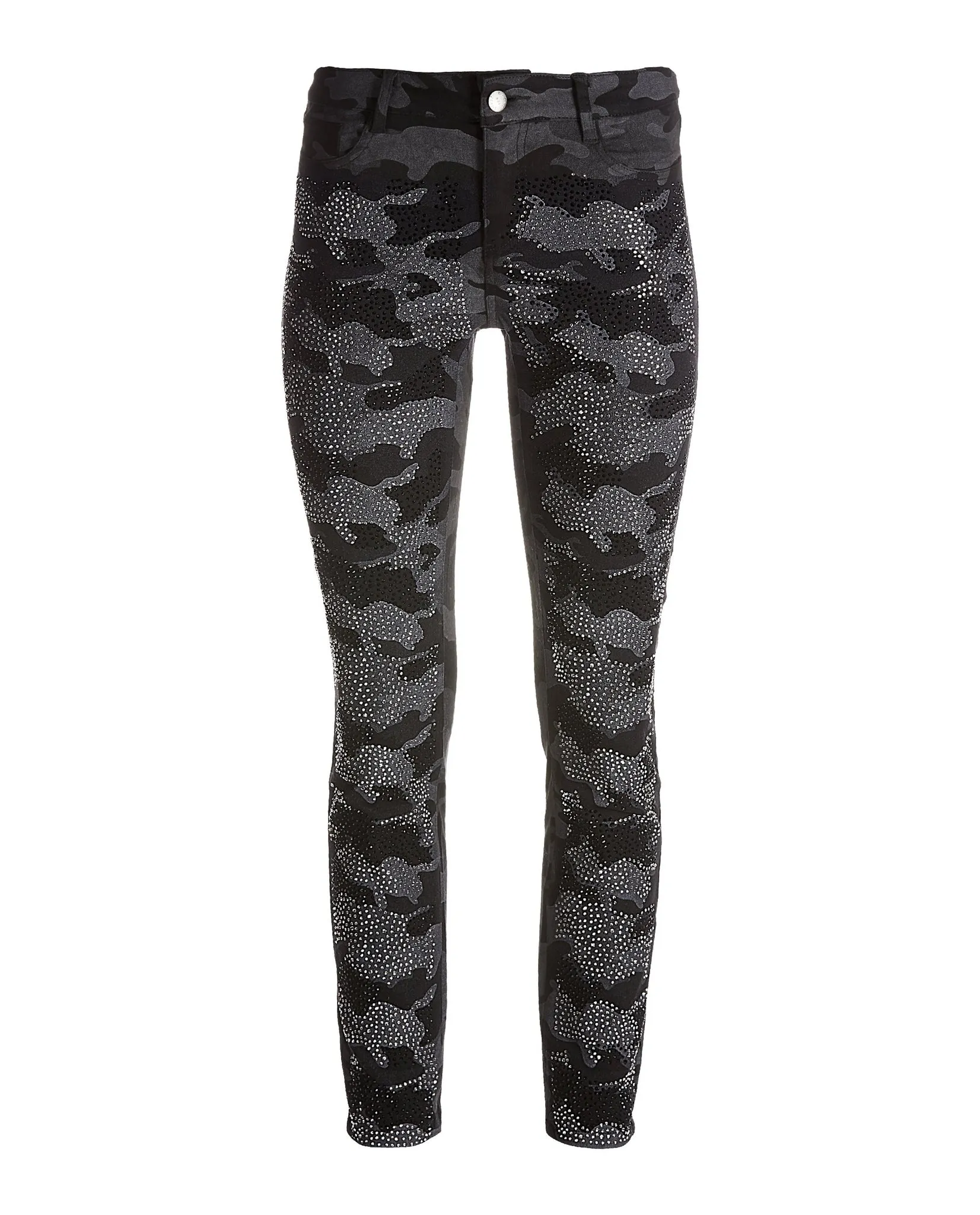 Crystal Embellished Camo Ankle Jean Black/Gray sold by Boston Proper product image thumbnail 2