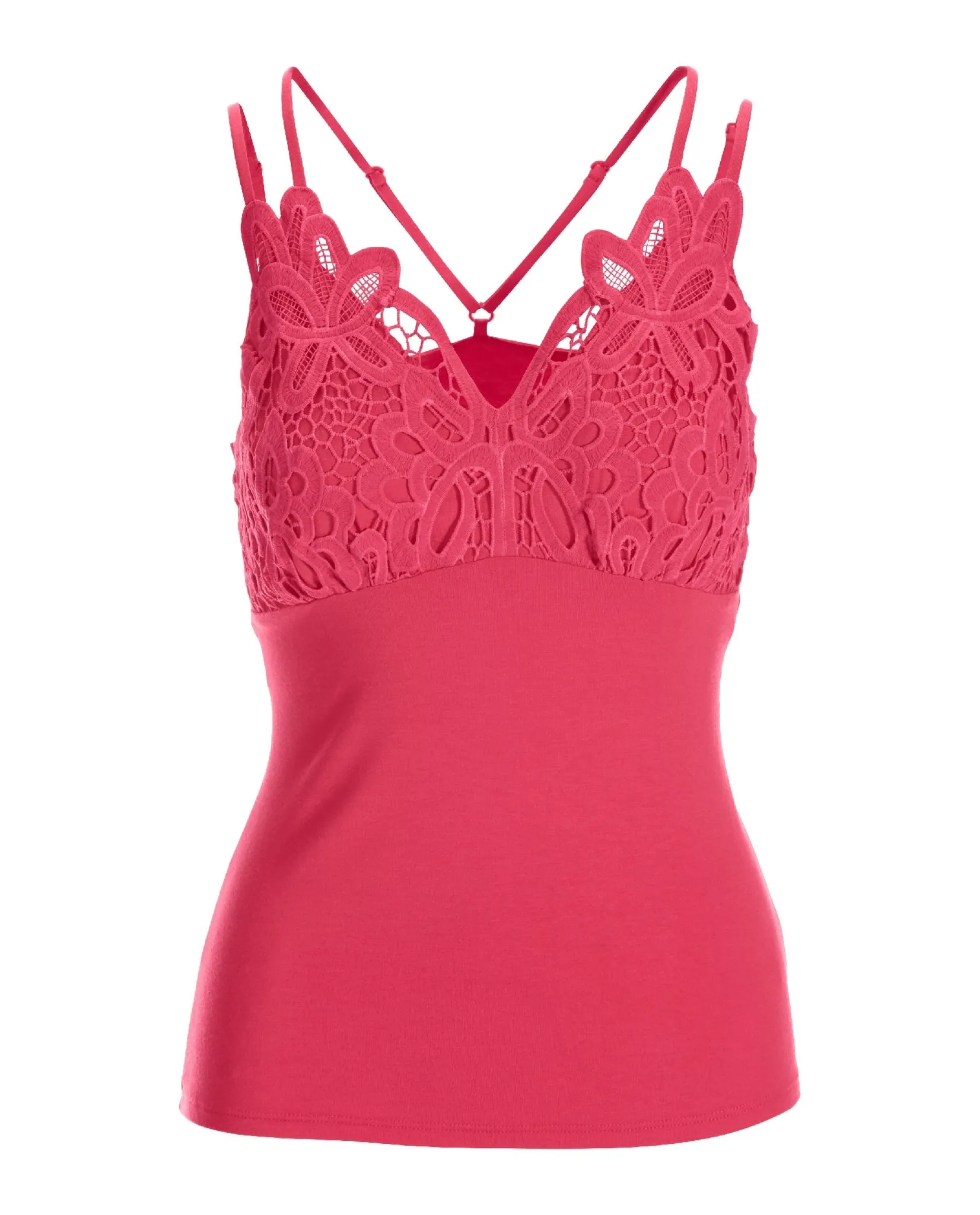 Lace Strappy Tank Top Pink sold by Boston Proper product image thumbnail 2