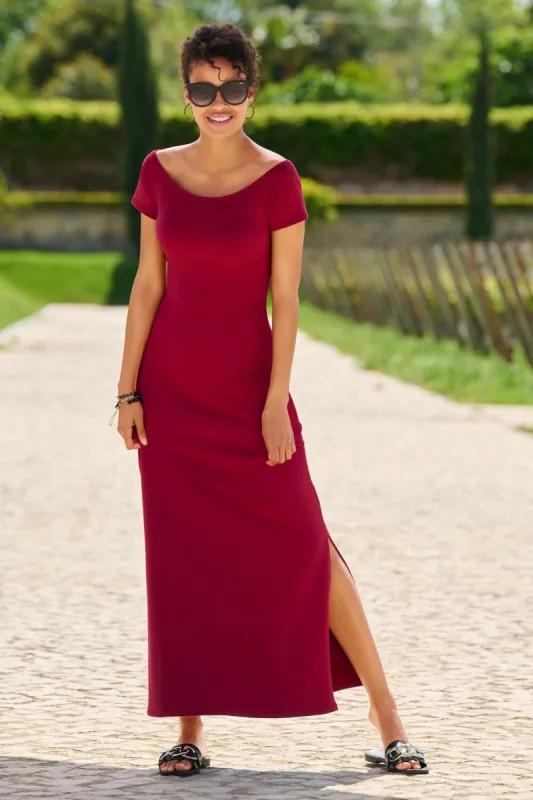 satin maxi dress prom Mermaid Spaghetti Straps Long Prom Dress with Side Slit