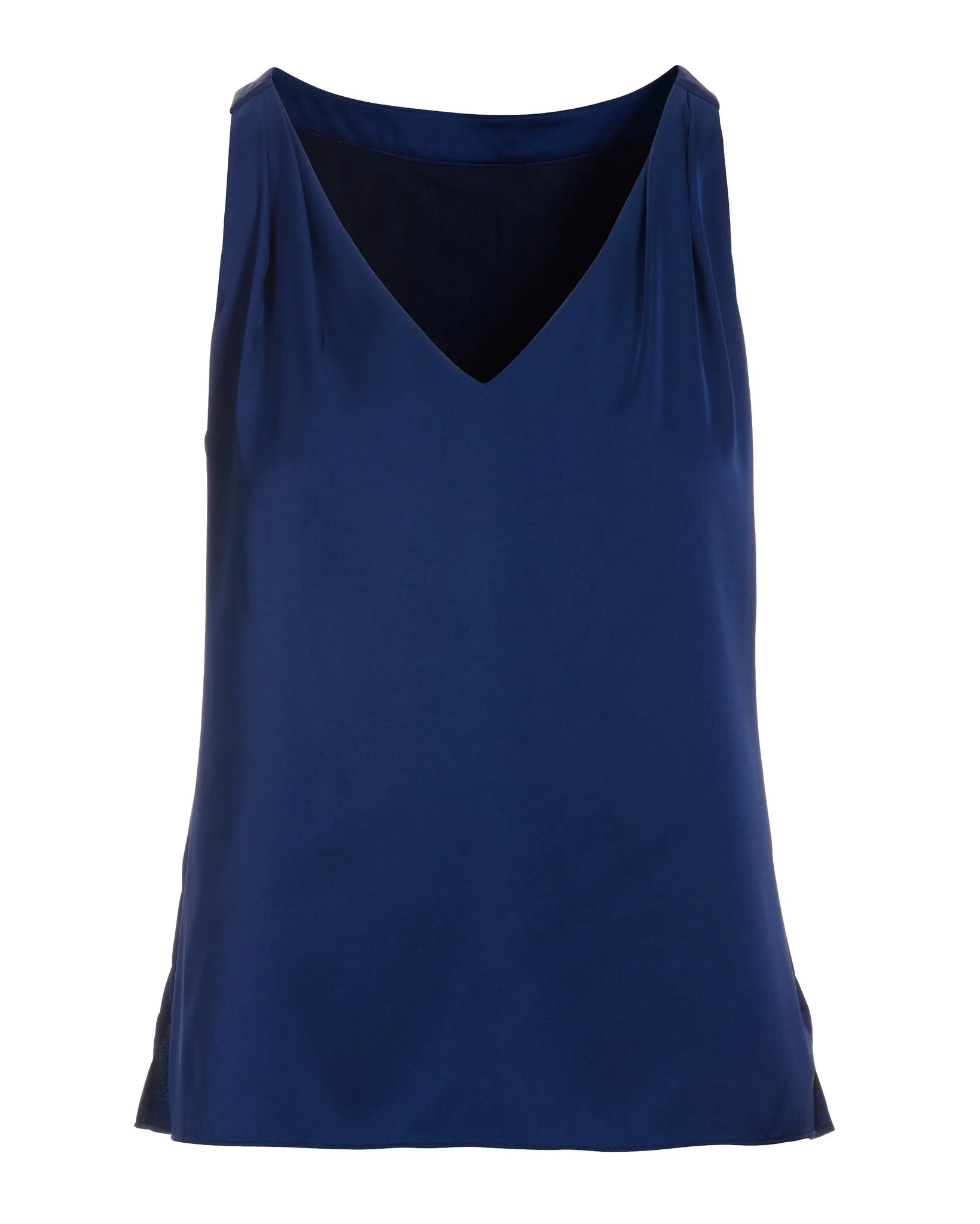 Nikki V-Neck Charmeuse Blouse Navy sold by Boston Proper product image thumbnail 2