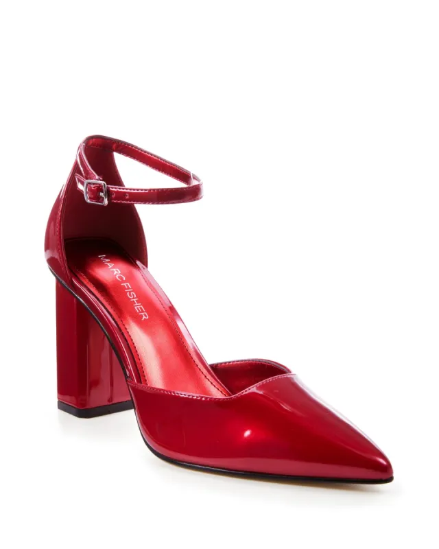 Pointed Toe Metallic Ankle Strap Heel Red sold by Boston Proper