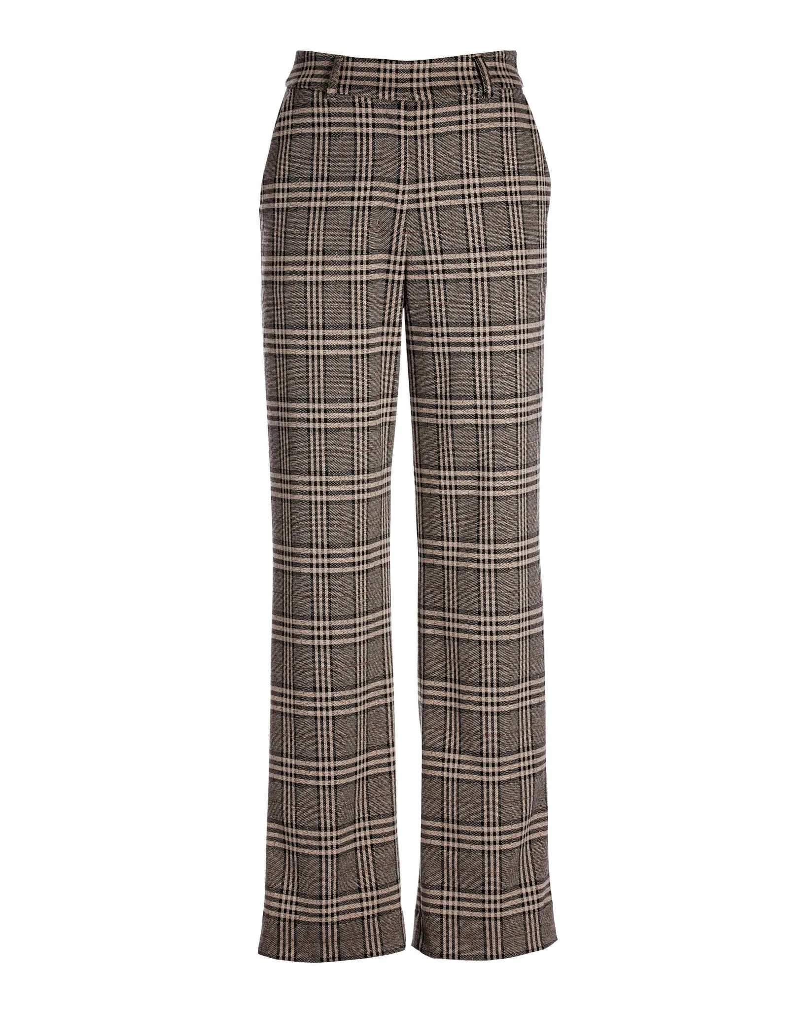 Malibu Shimmer Plaid Wide Leg Trouser Pant Tan/Black Multi sold by Boston Proper product image thumbnail 2