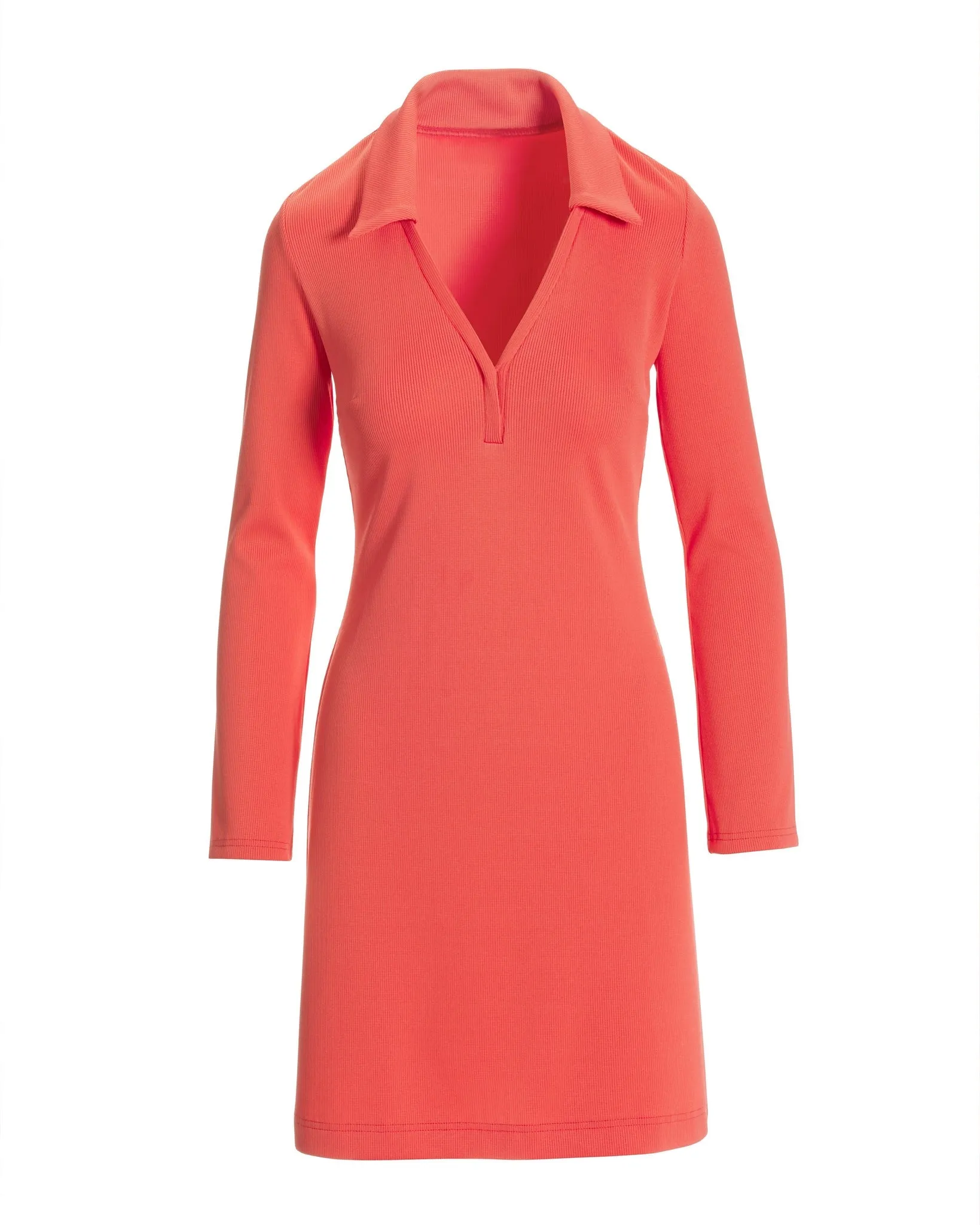 Collared v-neck long sleeve rib knit dress Dubarry sold by Boston Proper product image thumbnail 2
