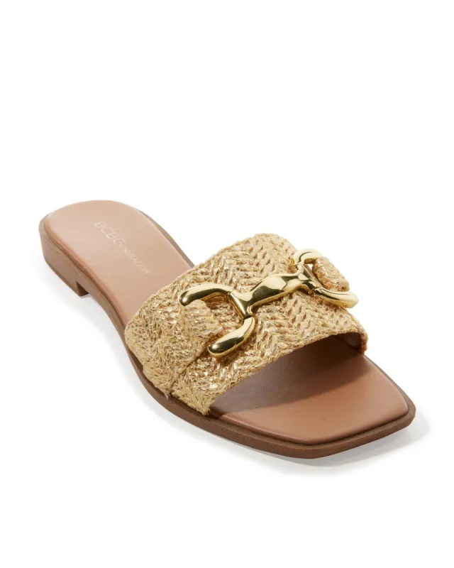 Metallic Raffia Hardware Sandal Natural sold by Boston Proper