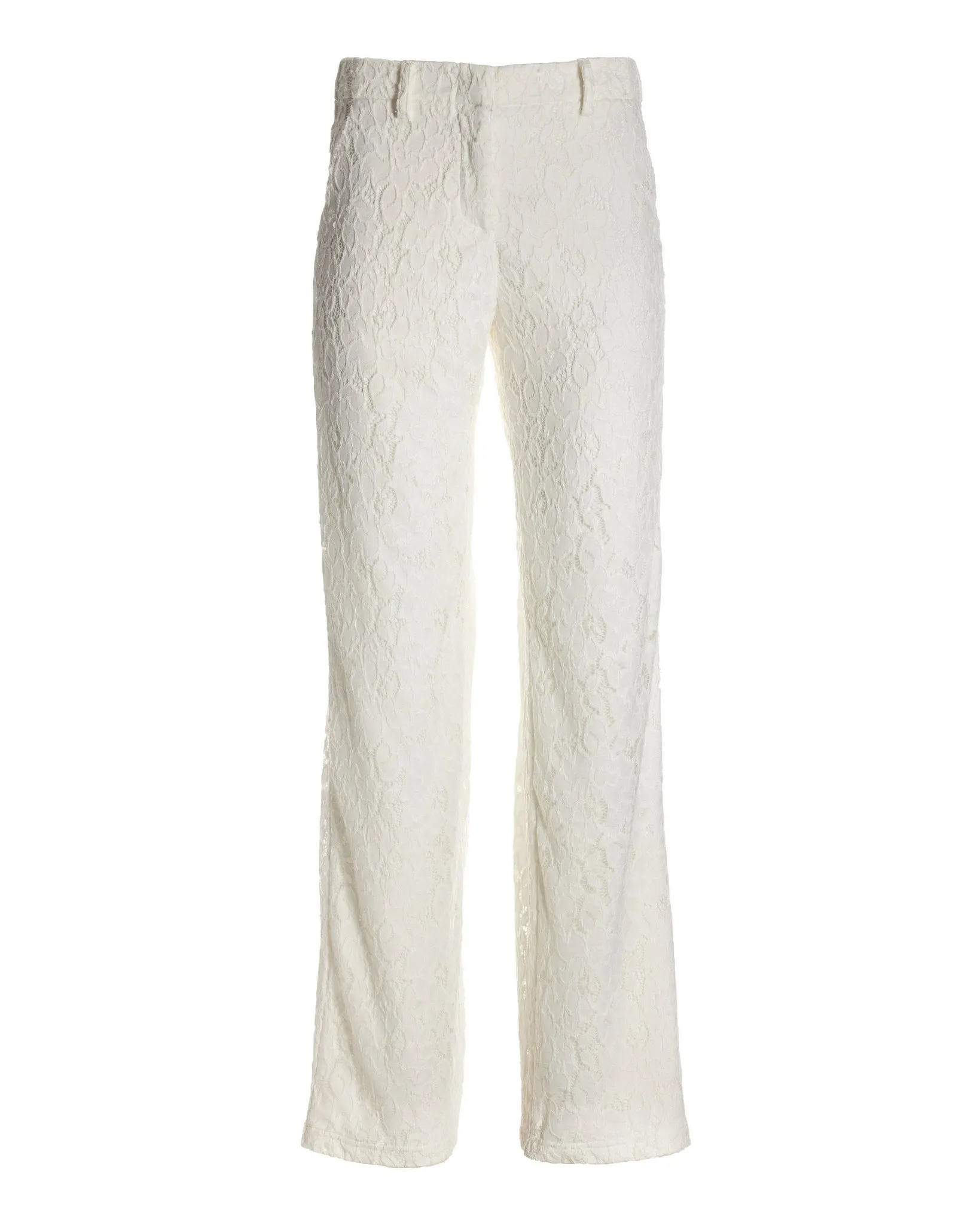 Knit Lace Straight-Leg Trouser Pant Off White sold by Boston Proper product image thumbnail 2