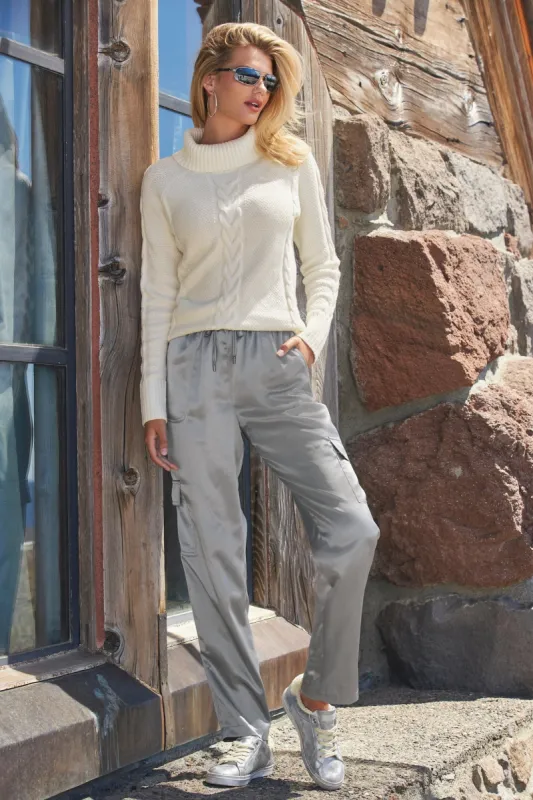 Charm Cargo Pant Metallic Gray sold by Boston Proper