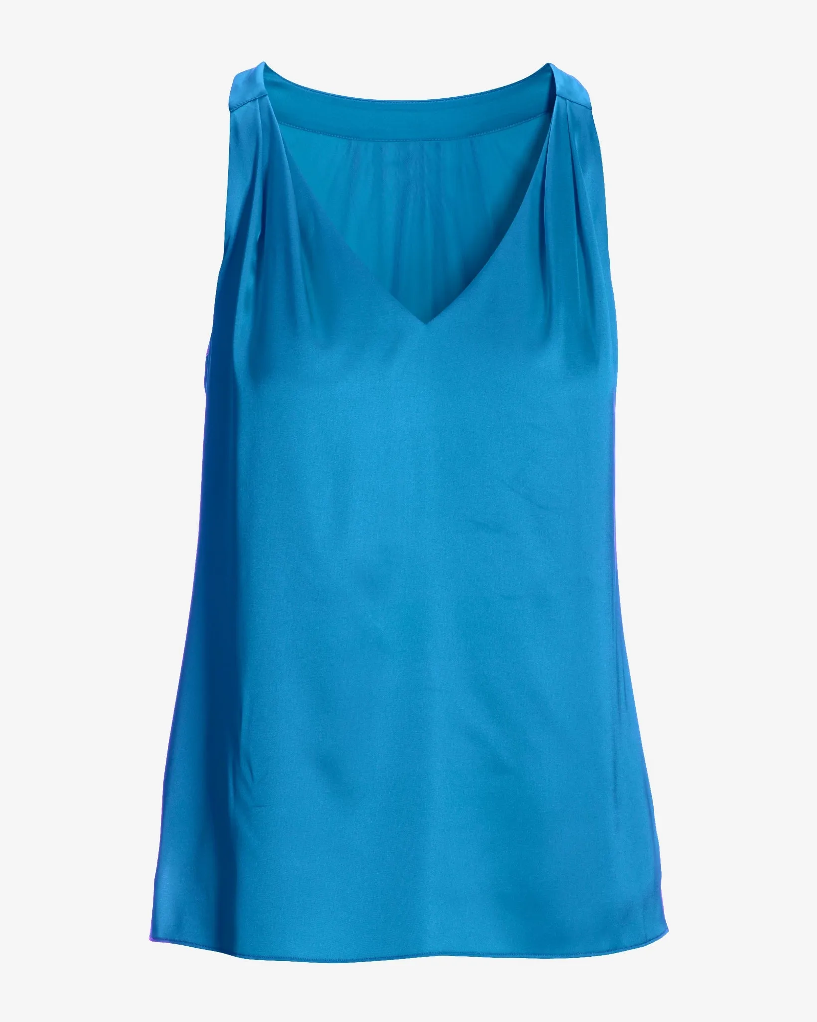 Nikki V-Neck Charmeuse Blouse Malibu Blue sold by Boston Proper product image thumbnail 2