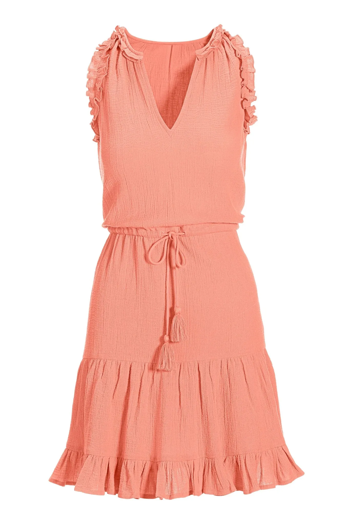 Tiered Sleeveless Short Gauze Dress Pink sold by Boston Proper product image thumbnail 2
