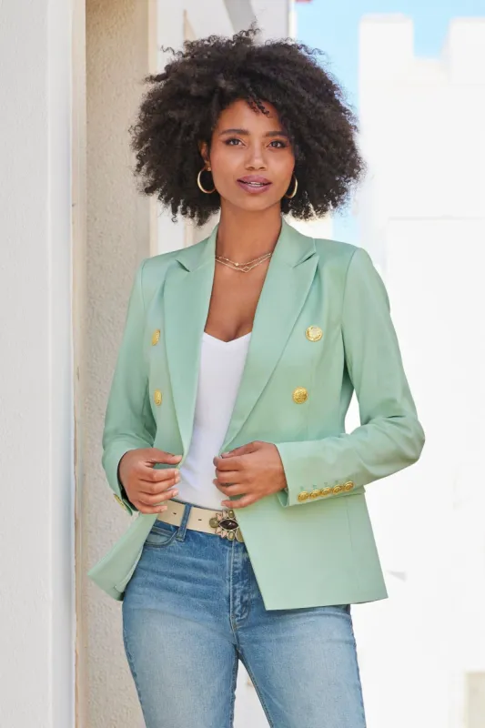 Modern Double-Breasted Blazer Light Sage sold by Boston Proper