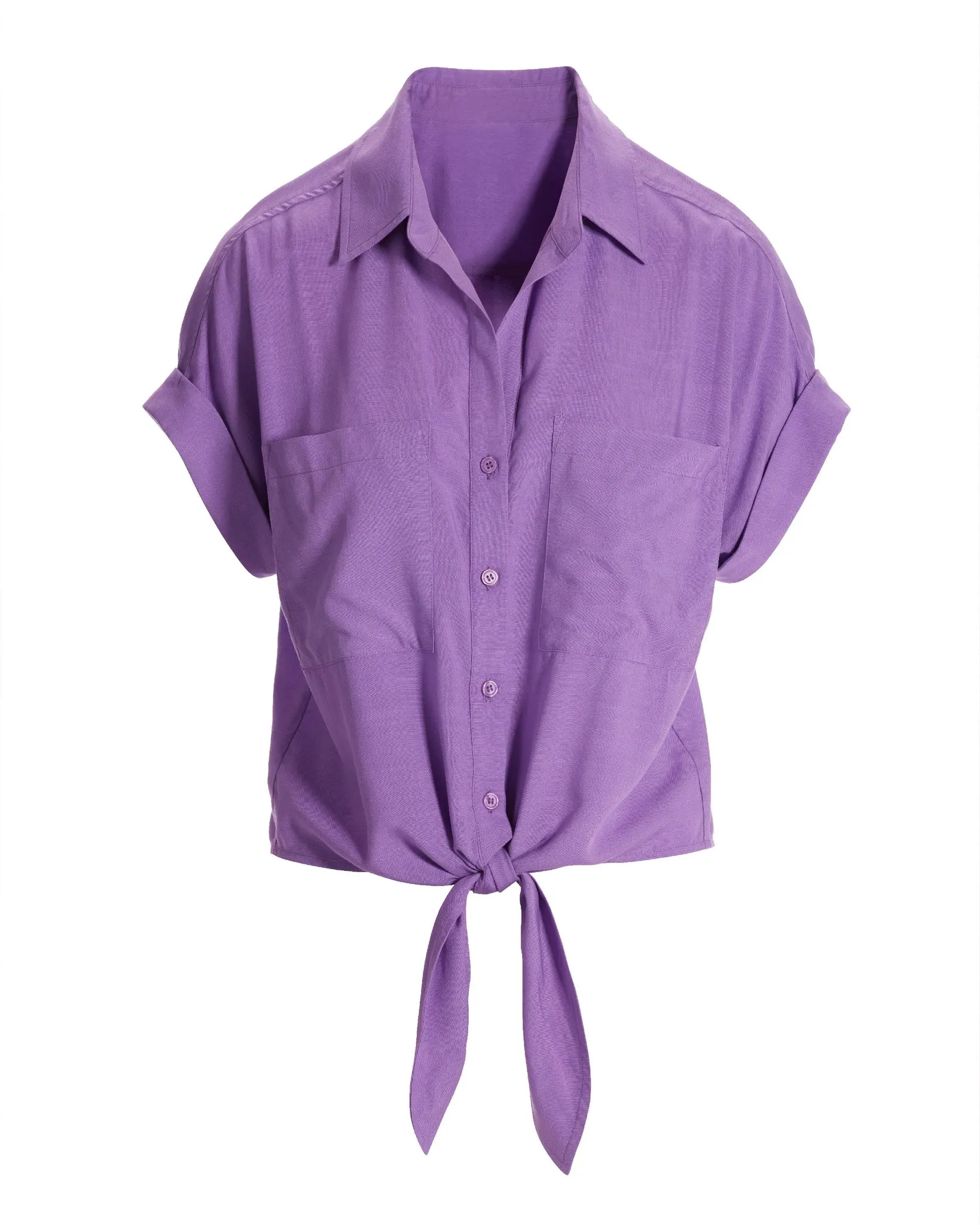 Versatile Short Sleeve Camp Shirt Amethyst Orchid sold by Boston Proper product image thumbnail 2