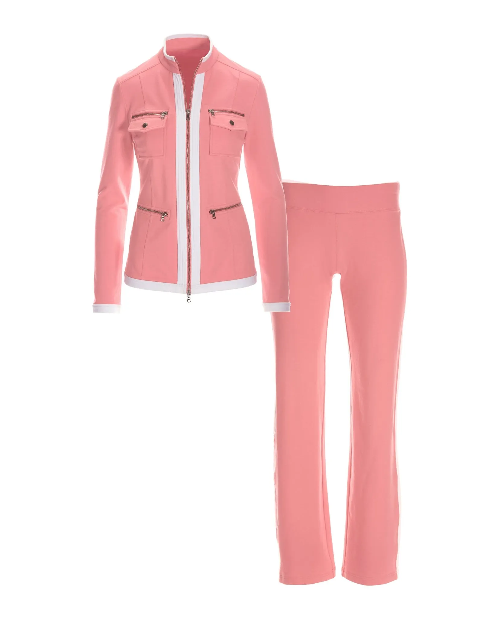 Chic Zippered Sport Coordinate Set Pink Icing sold by Boston Proper product image thumbnail 2