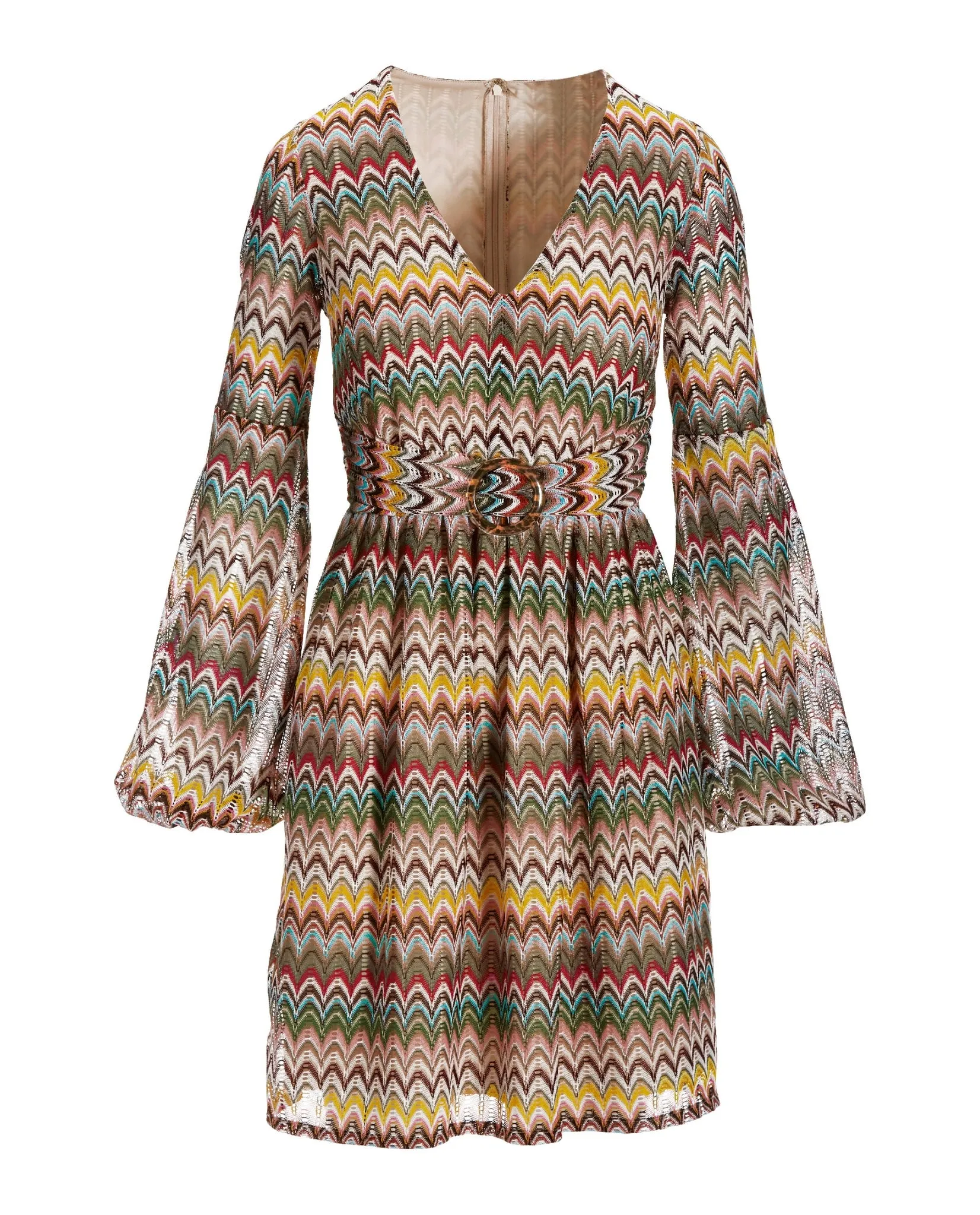 Multicolor Chevron Belted Dress Multi sold by Boston Proper product image thumbnail 2