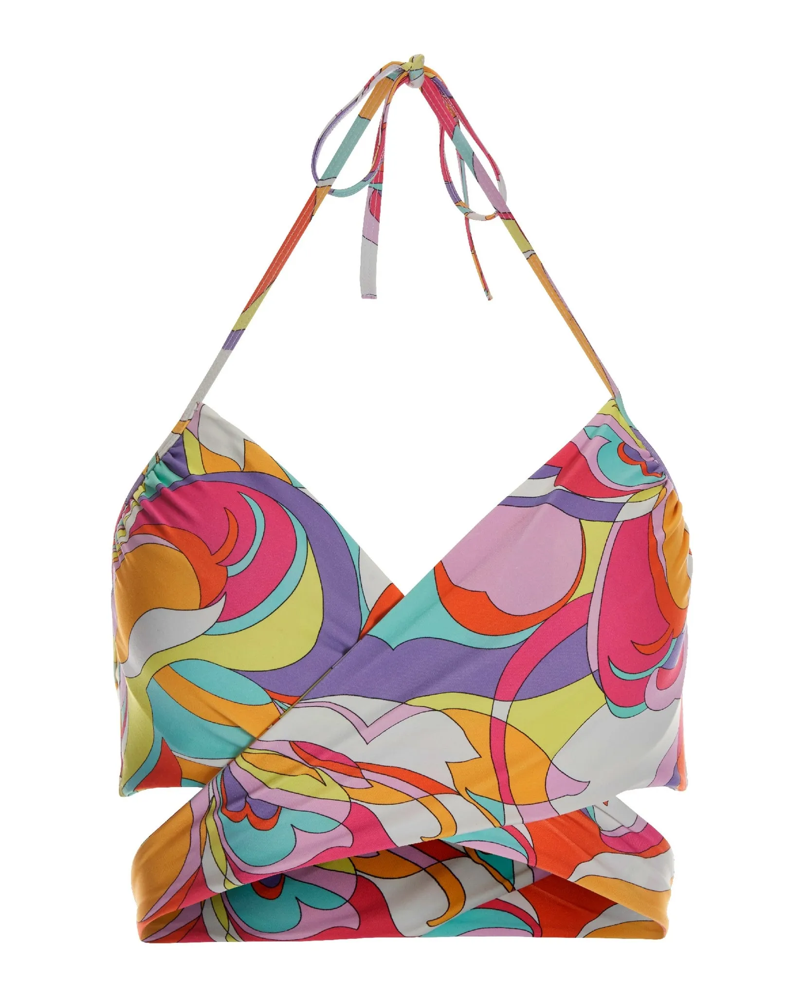Swim Sense Sunset Waves Printed Underwire Wrap Bikini Top Multi sold by Boston Proper product image thumbnail 2