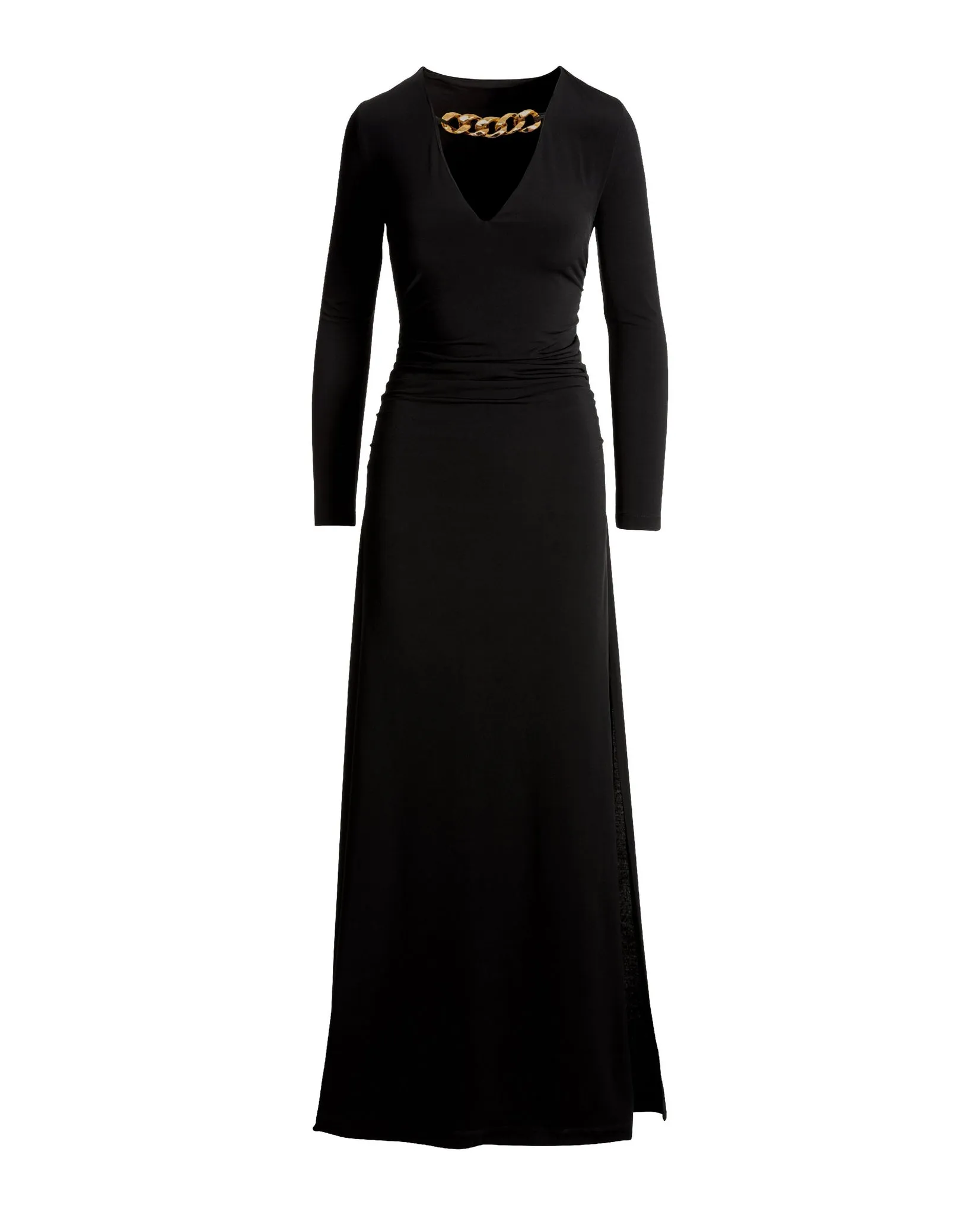 Chain Neckline Ruched Maxi Dress Black sold by Boston Proper product image thumbnail 2