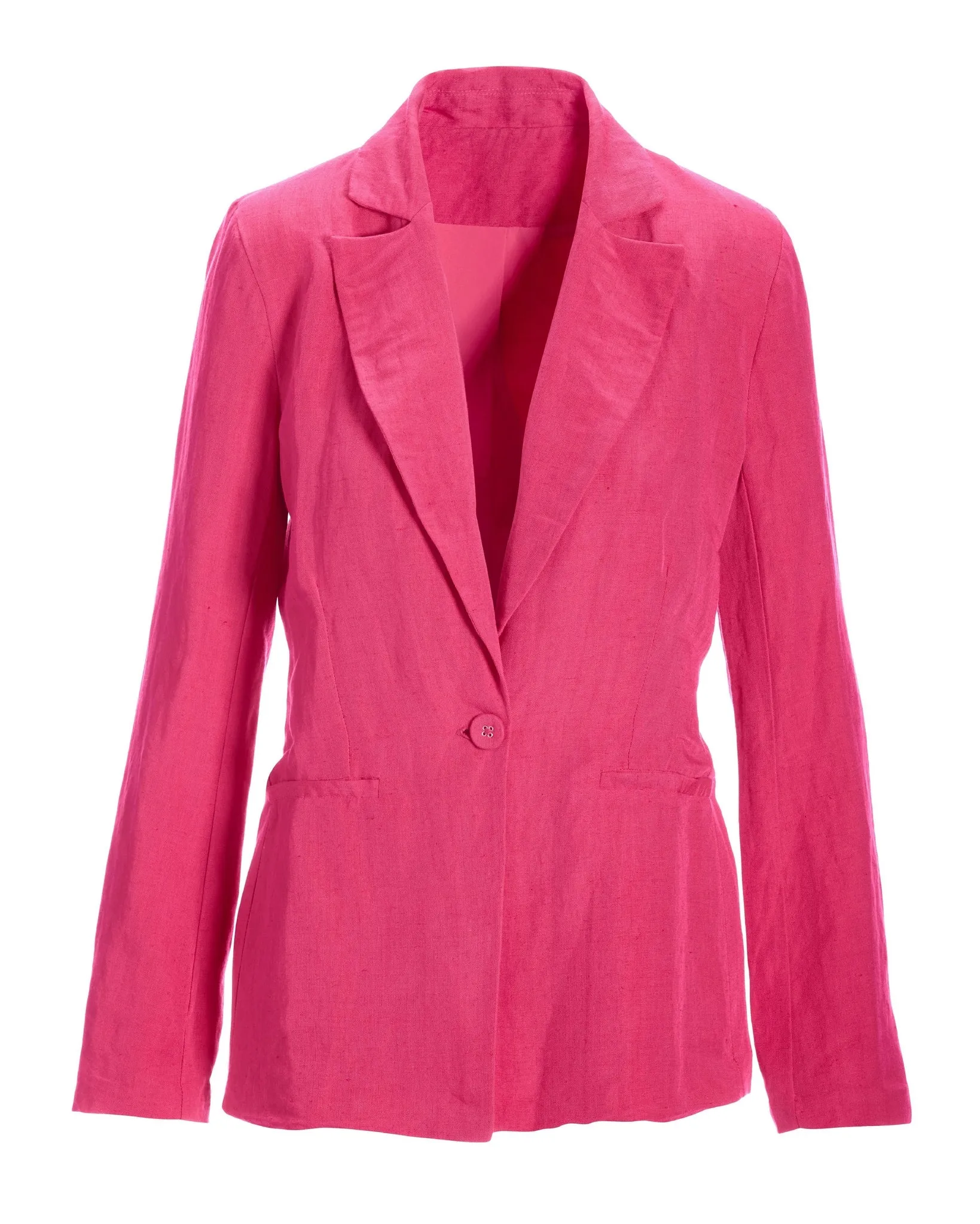 Easy Linen Single Breasted Blazer Pink sold by Boston Proper product image thumbnail 2