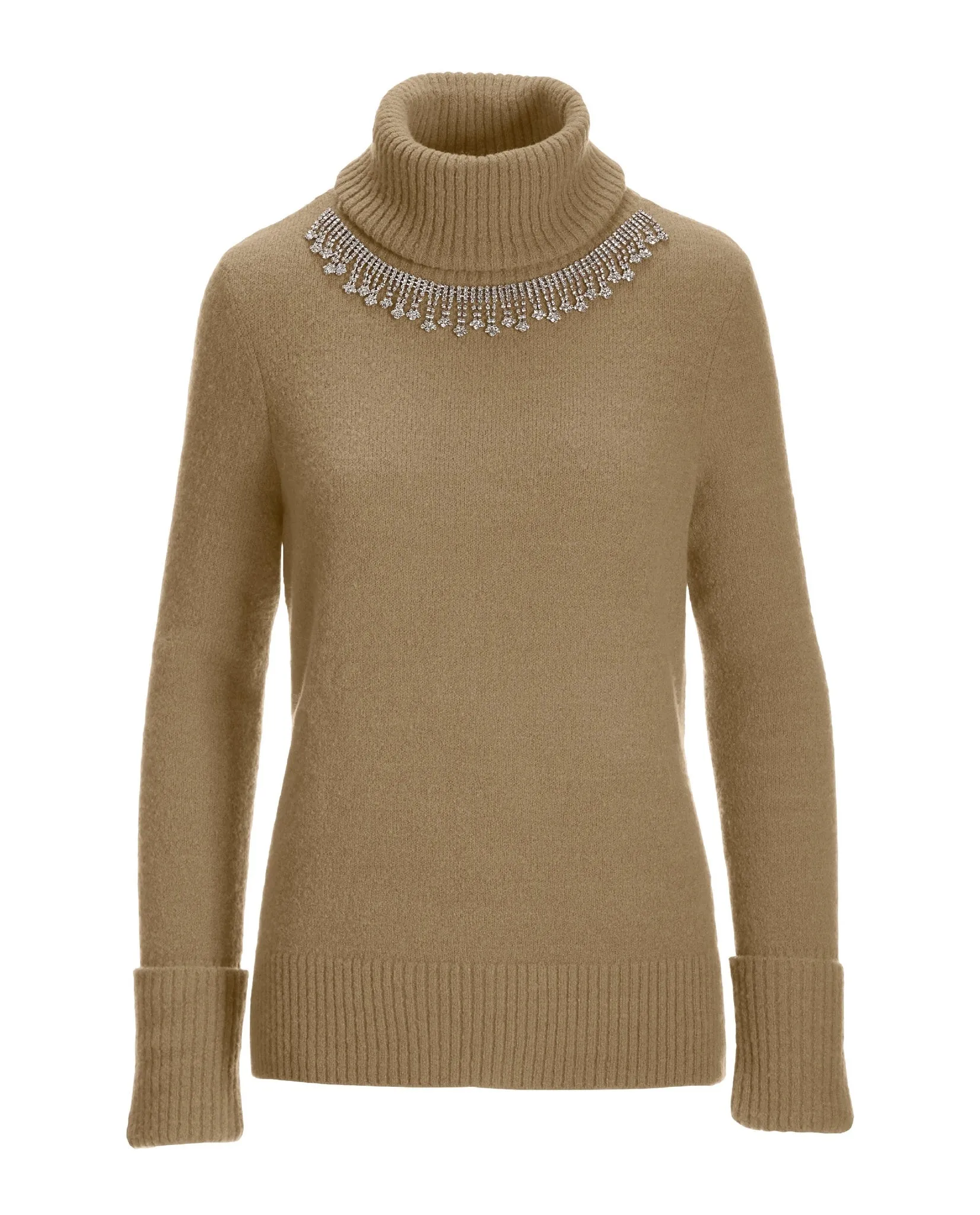Embellished Turtleneck Sweater Tan sold by Boston Proper product image thumbnail 2