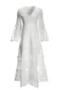 Long Sleeve Lace Pom Pom Dress White sold by Boston Proper