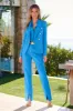 Modern Slim-Leg Slit-Front Trouser Pant Ibiza Blue sold by Boston Proper