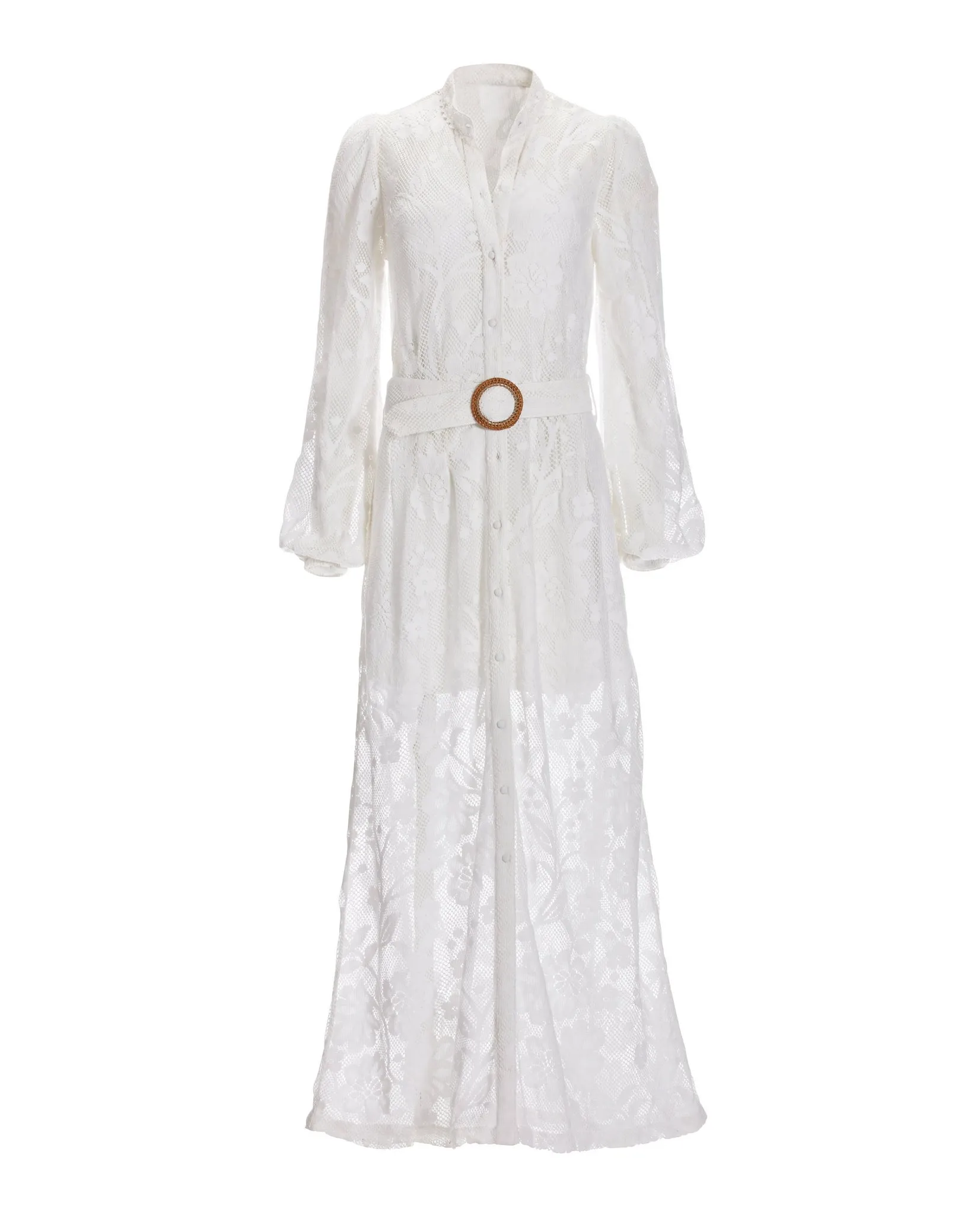 Lace Button Up Maxi Dress White sold by Boston Proper product image thumbnail 2