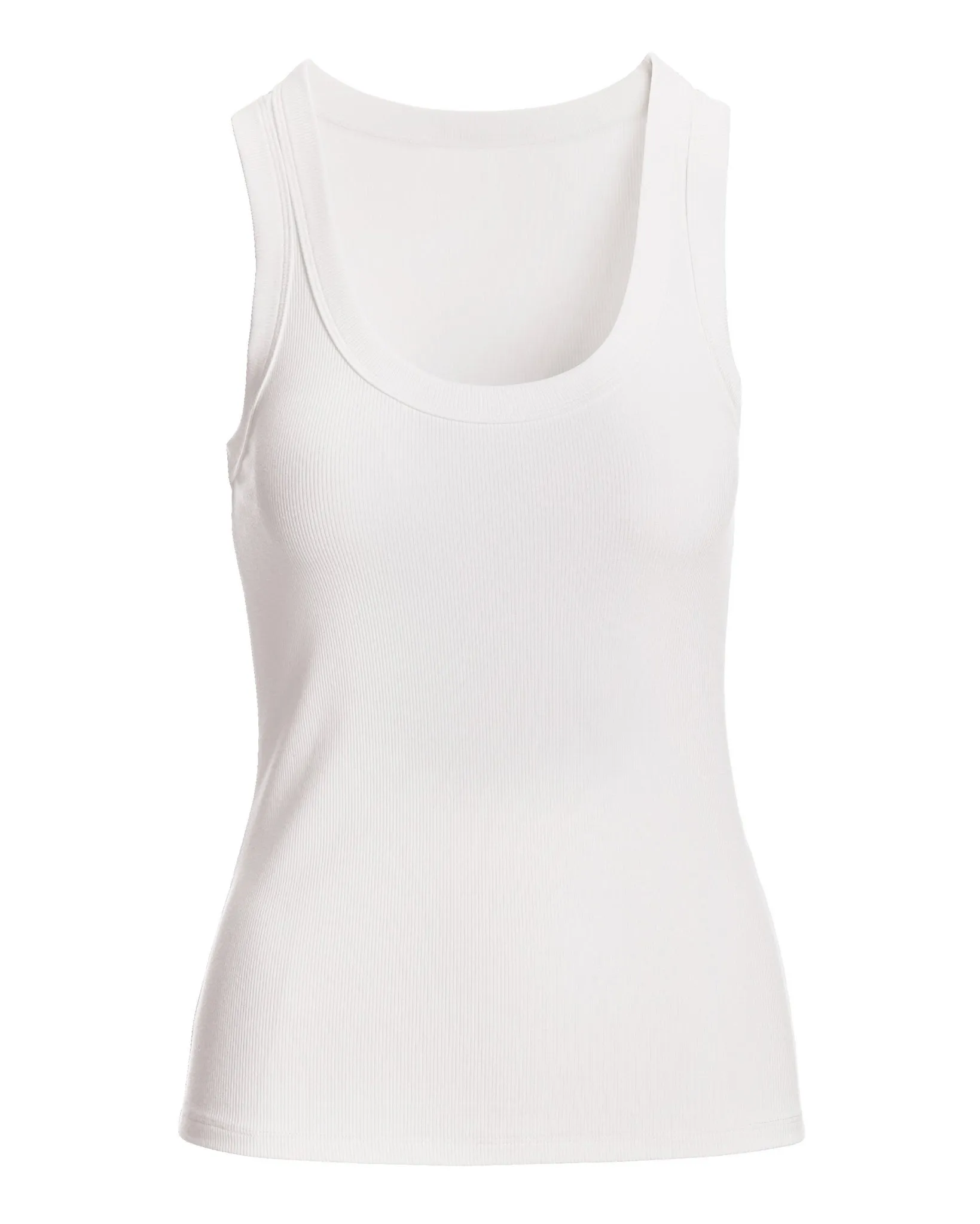 So Essential Scoop Neck Ribbed Top White sold by Boston Proper product image thumbnail 2