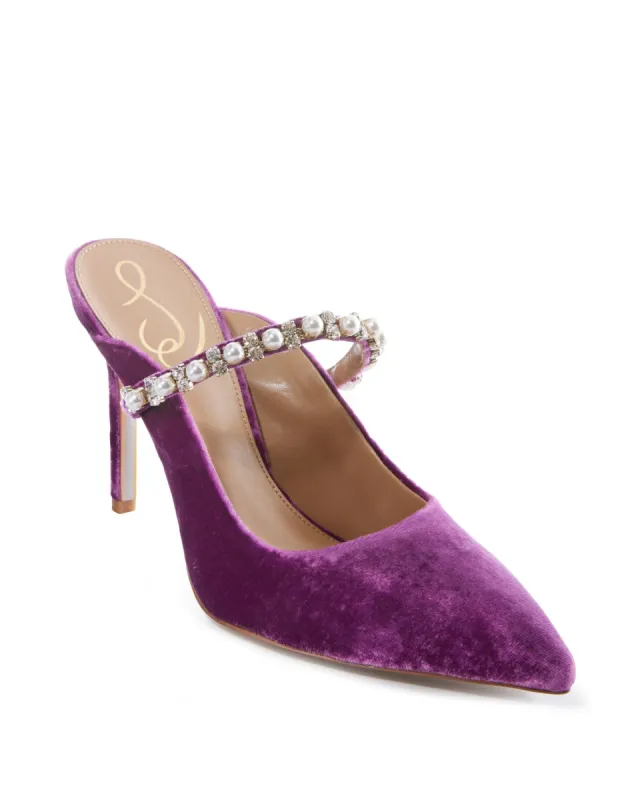 Velvet And Pearl Pointed Slip-On Heel Purple sold by Boston Proper