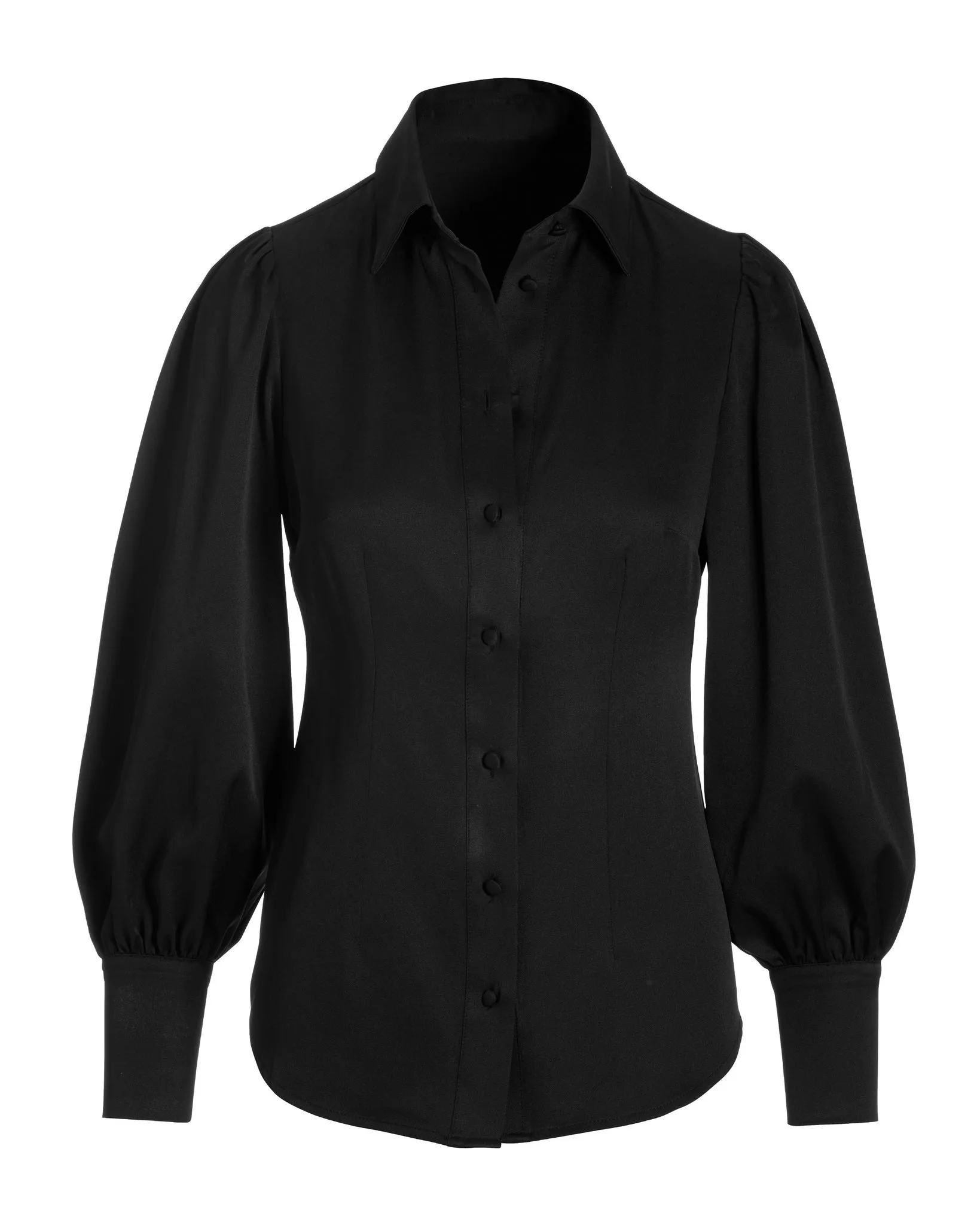 Victoria Chic Drama Sleeve Shirt Black sold by Boston Proper product image thumbnail 2