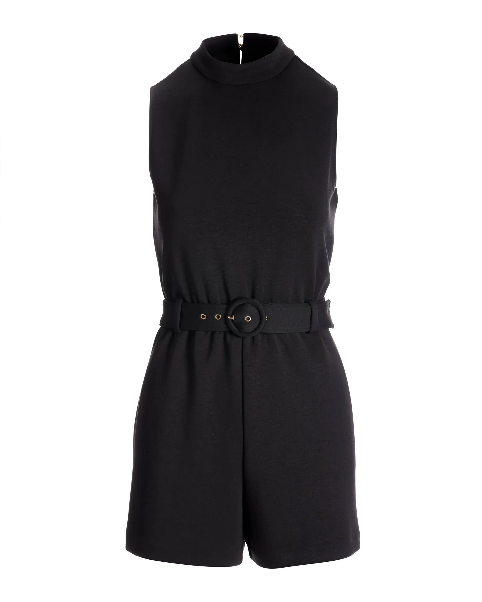 Mock Neck Belted Romper Proper Black sold by Boston Proper product image thumbnail 2