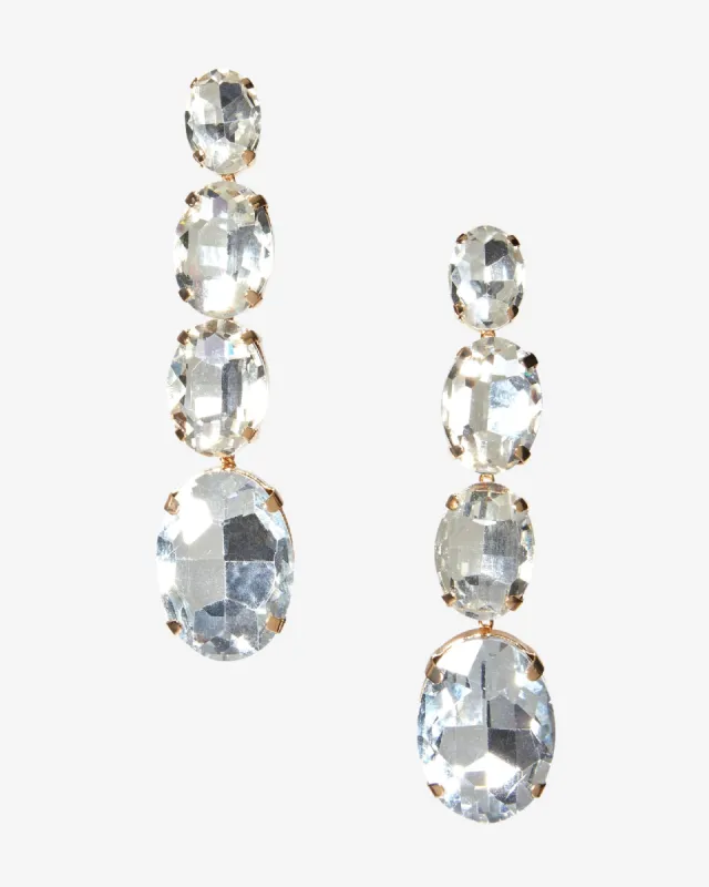 Crystal Jewel Drop Earring Clear Crystal sold by Boston Proper