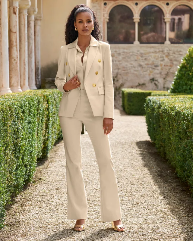 Monterey Modern Bootcut Pant Pearl sold by Boston Proper