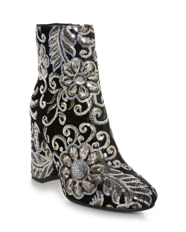Sequin Velvet Bootie Black Multi sold by Boston Proper