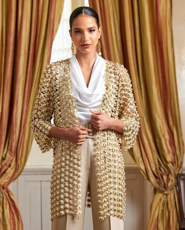Metallic Pearl Duster Gold sold by Boston Proper