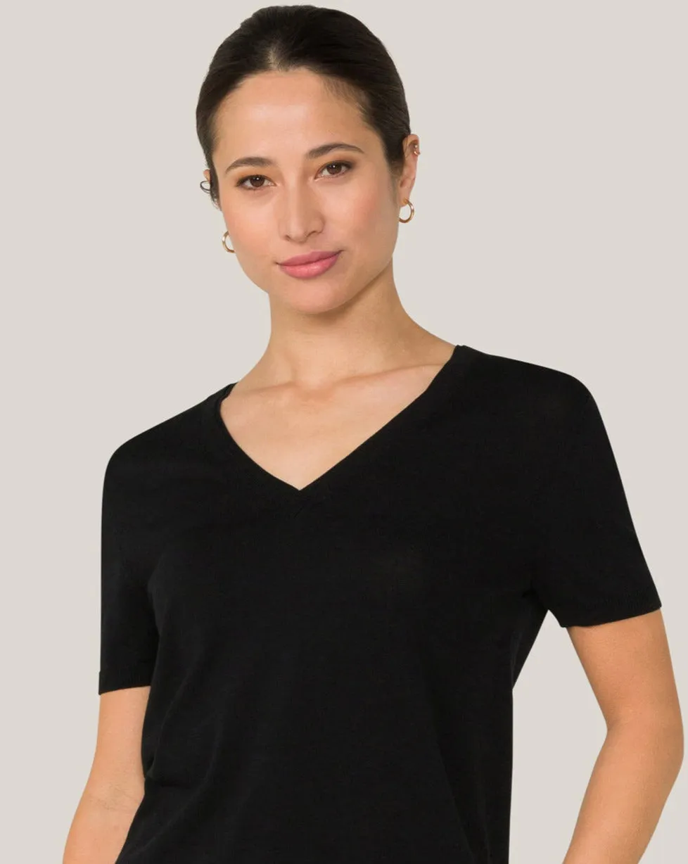 Vida Knit Tee Black sold by Boston Proper