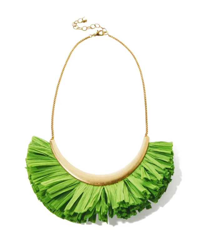 Raffia Statement Necklace Green sold by Boston Proper