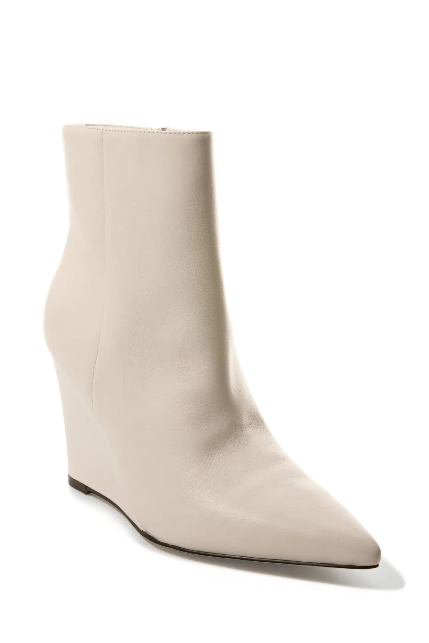 Side Zippered Wedge Bootie White sold by Boston Proper