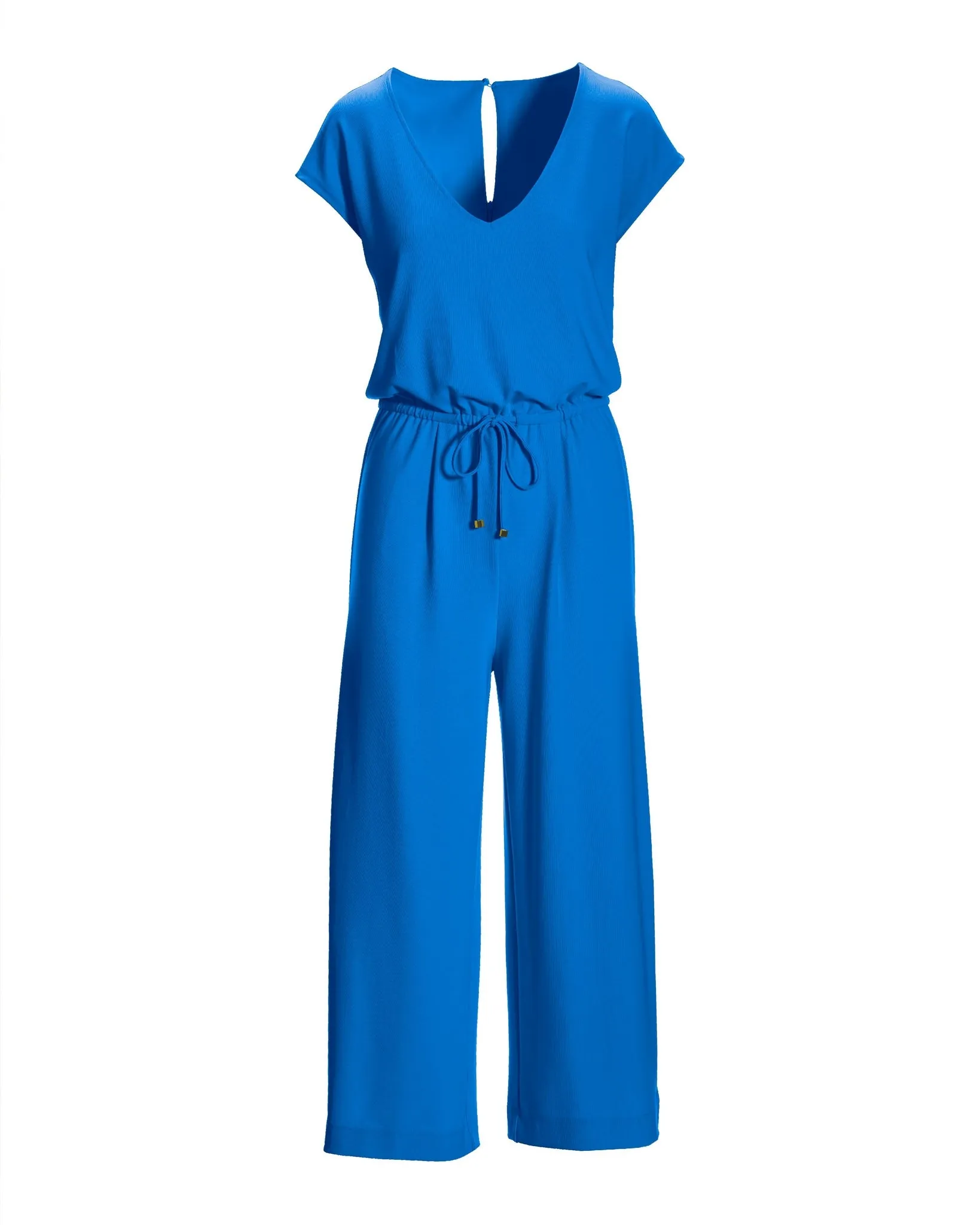 Beyond Travel Crop Drawstring Waist Jumpsuit Indigo Bunting sold by Boston Proper product image thumbnail 2