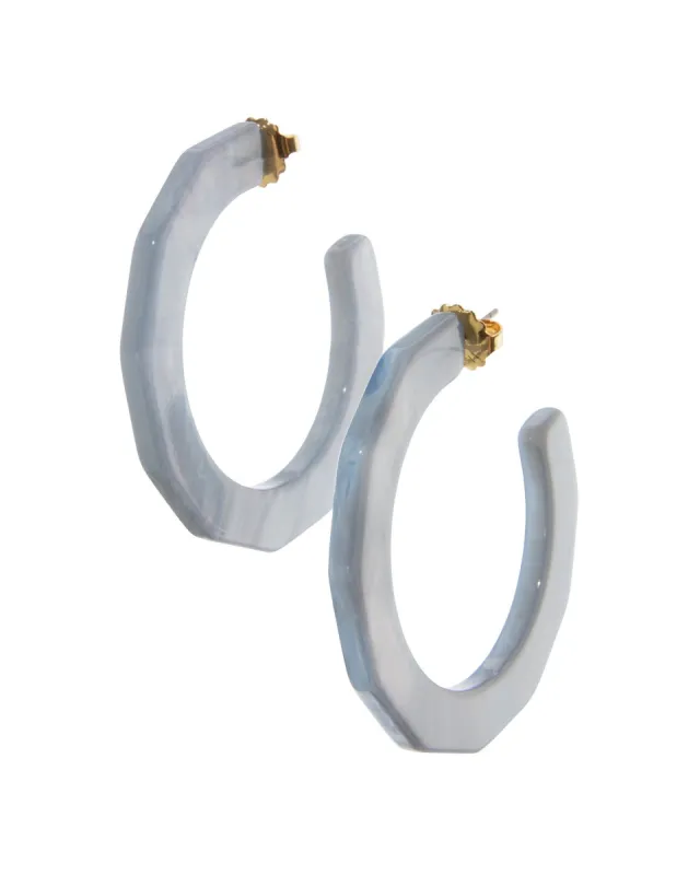 Glistening Resin Textured Hoop Earring Light Blue sold by Boston Proper