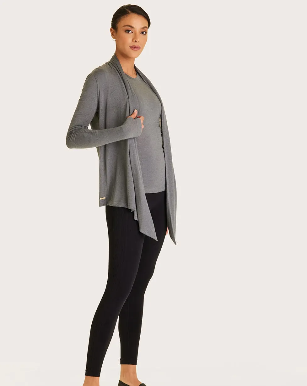 Washable Cashmere Cardigan Charcoal sold by Boston Proper product image thumbnail 4