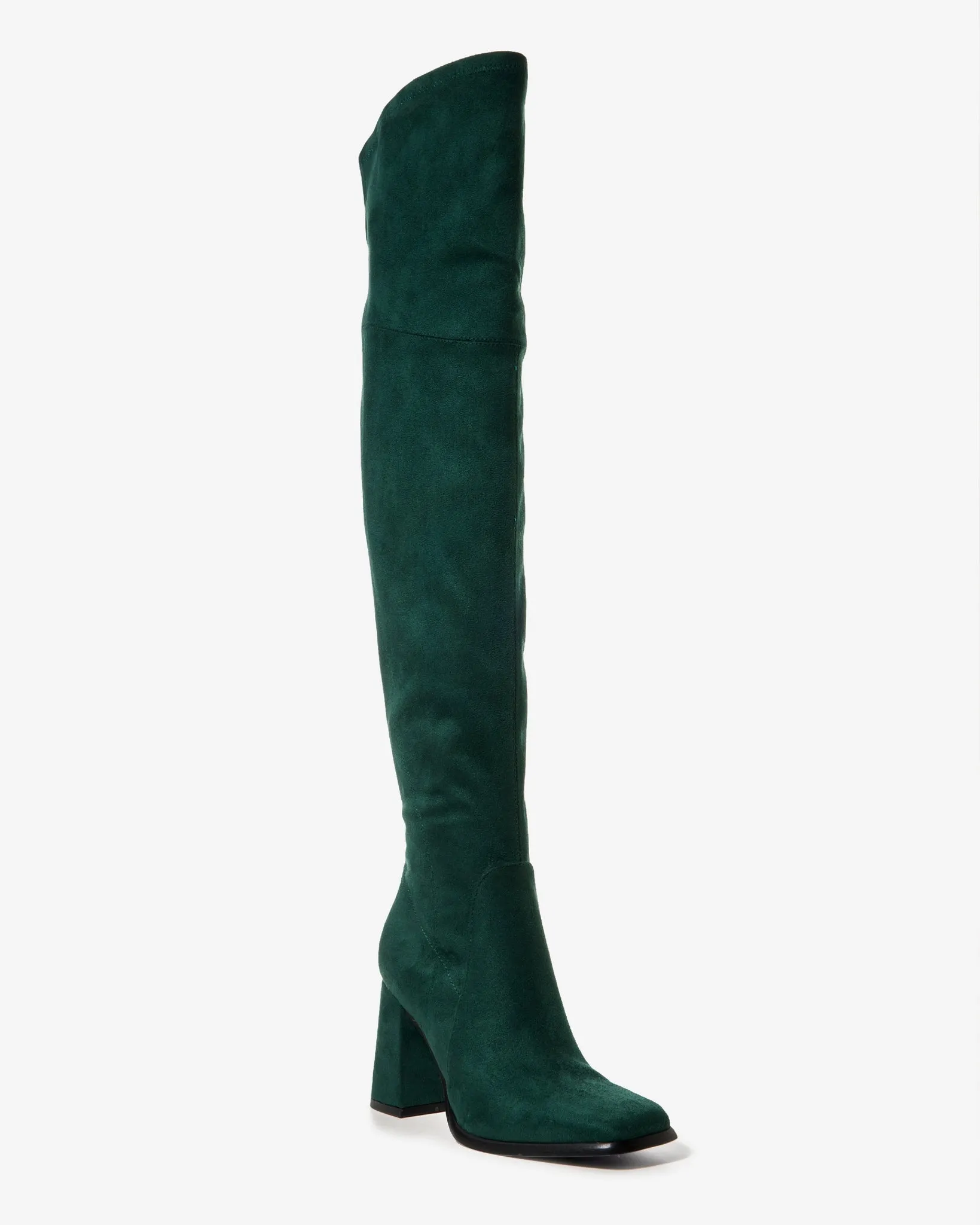 Over the Knee Square Toe Boot Emerald sold by Boston Proper