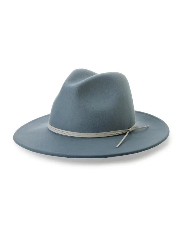 Contrast Trim Fedora Hat Blue sold by Boston Proper