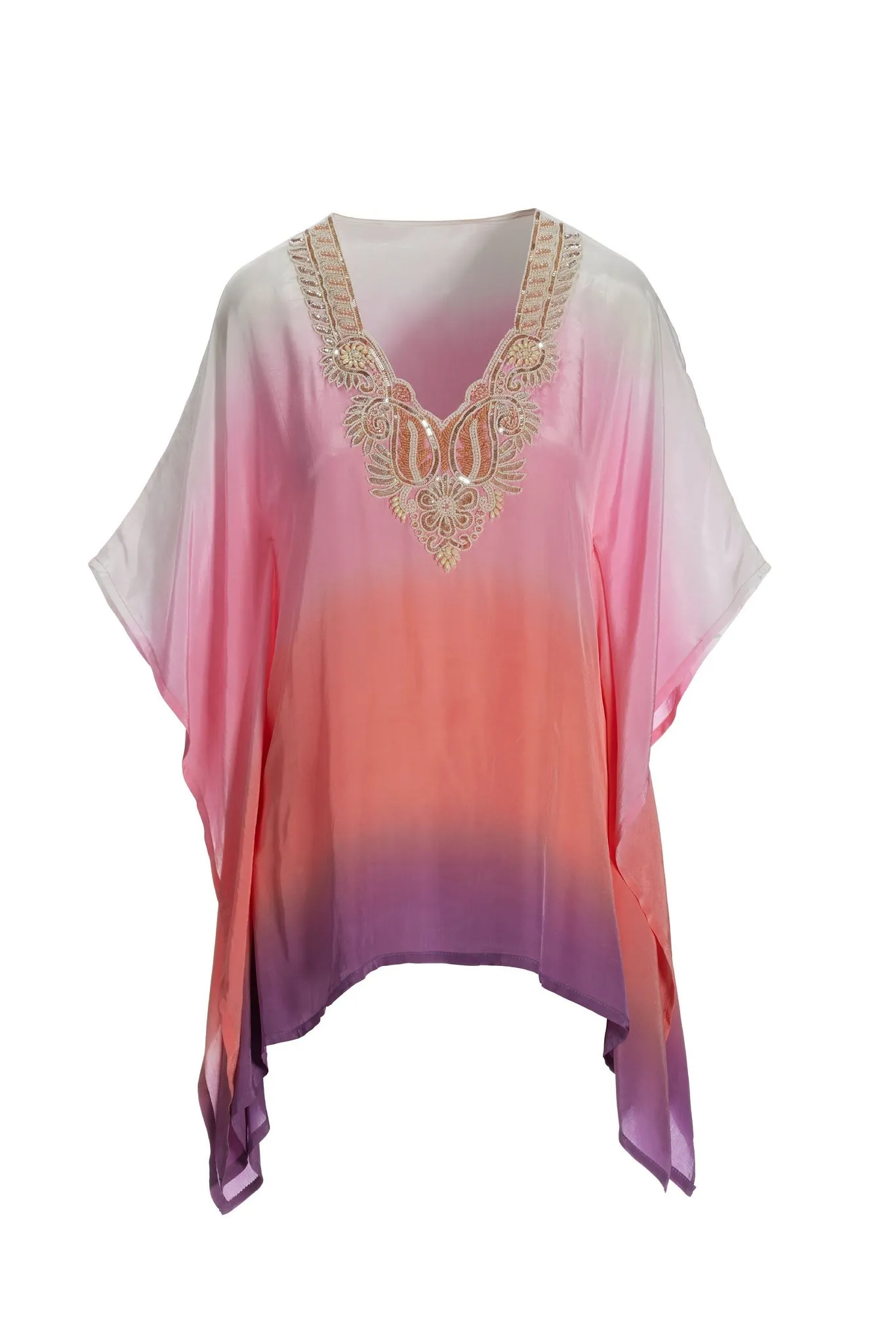 Embellished Ombre Tunic Top Pink Multi sold by Boston Proper product image thumbnail 2