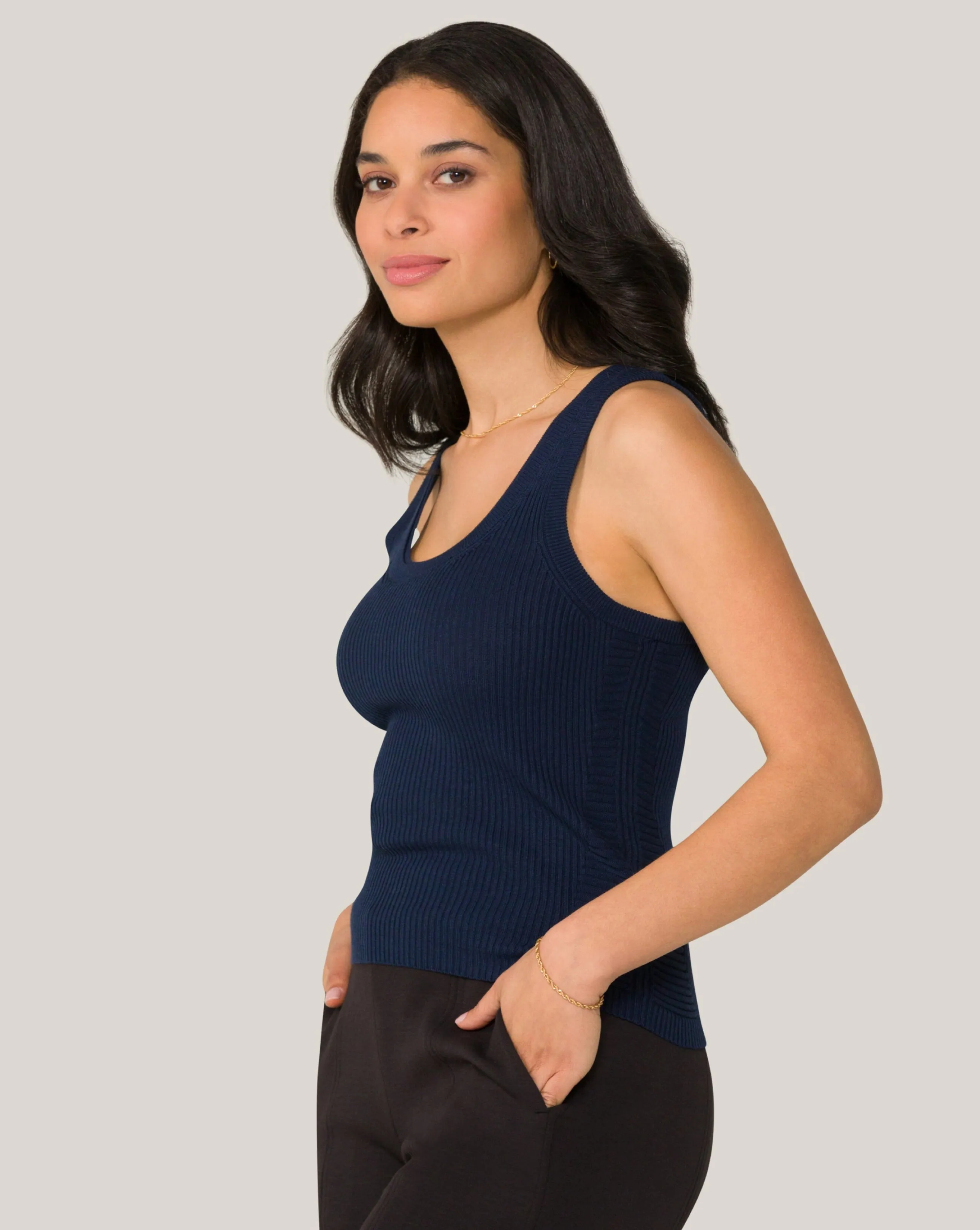 Vida Knit Tank Navy sold by Boston Proper product image thumbnail 4
