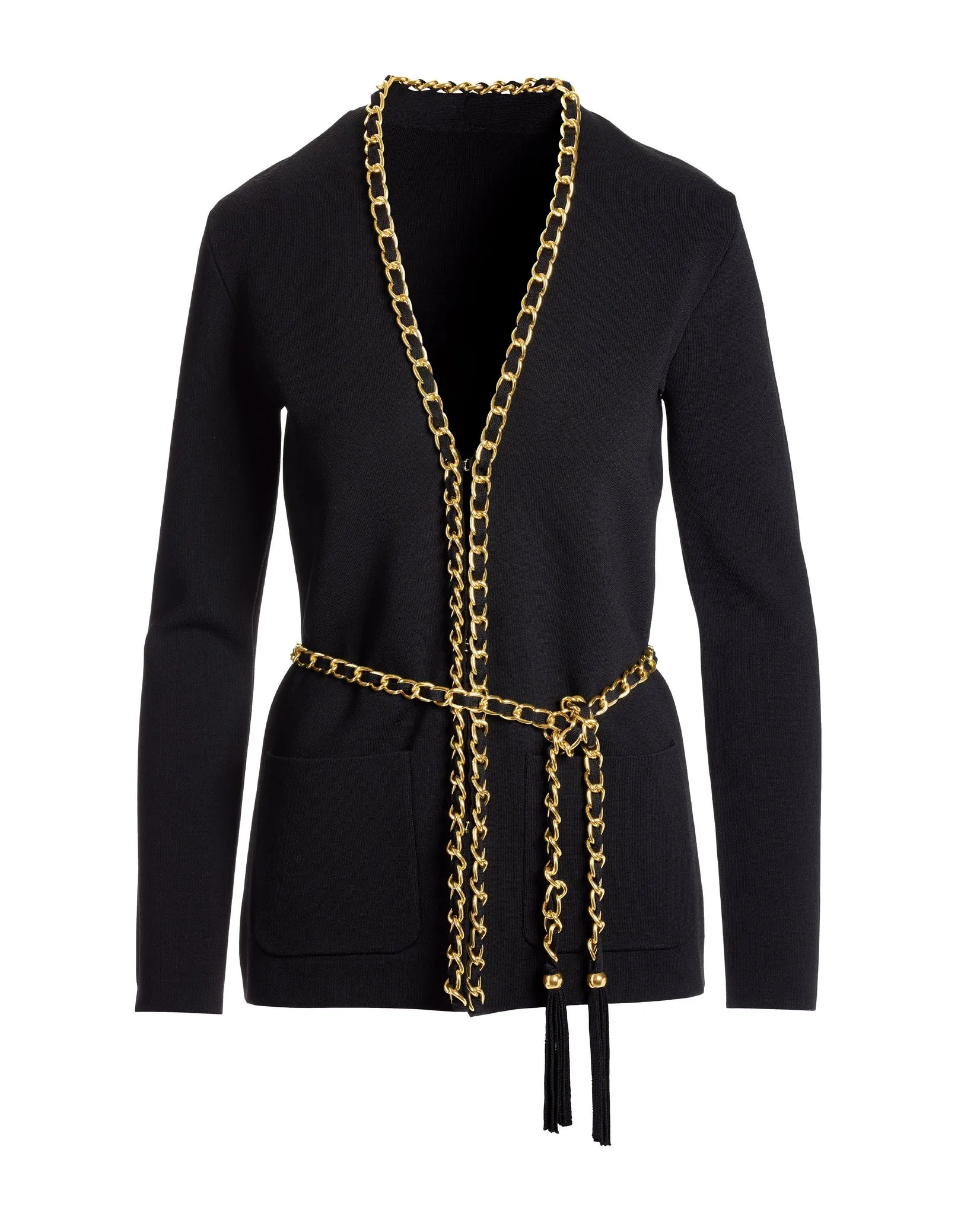 Chain Detail Cardigan Black/Gold sold by Boston Proper product image thumbnail 2