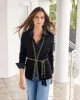 Chain Detail Cardigan Black/Gold sold by Boston Proper
